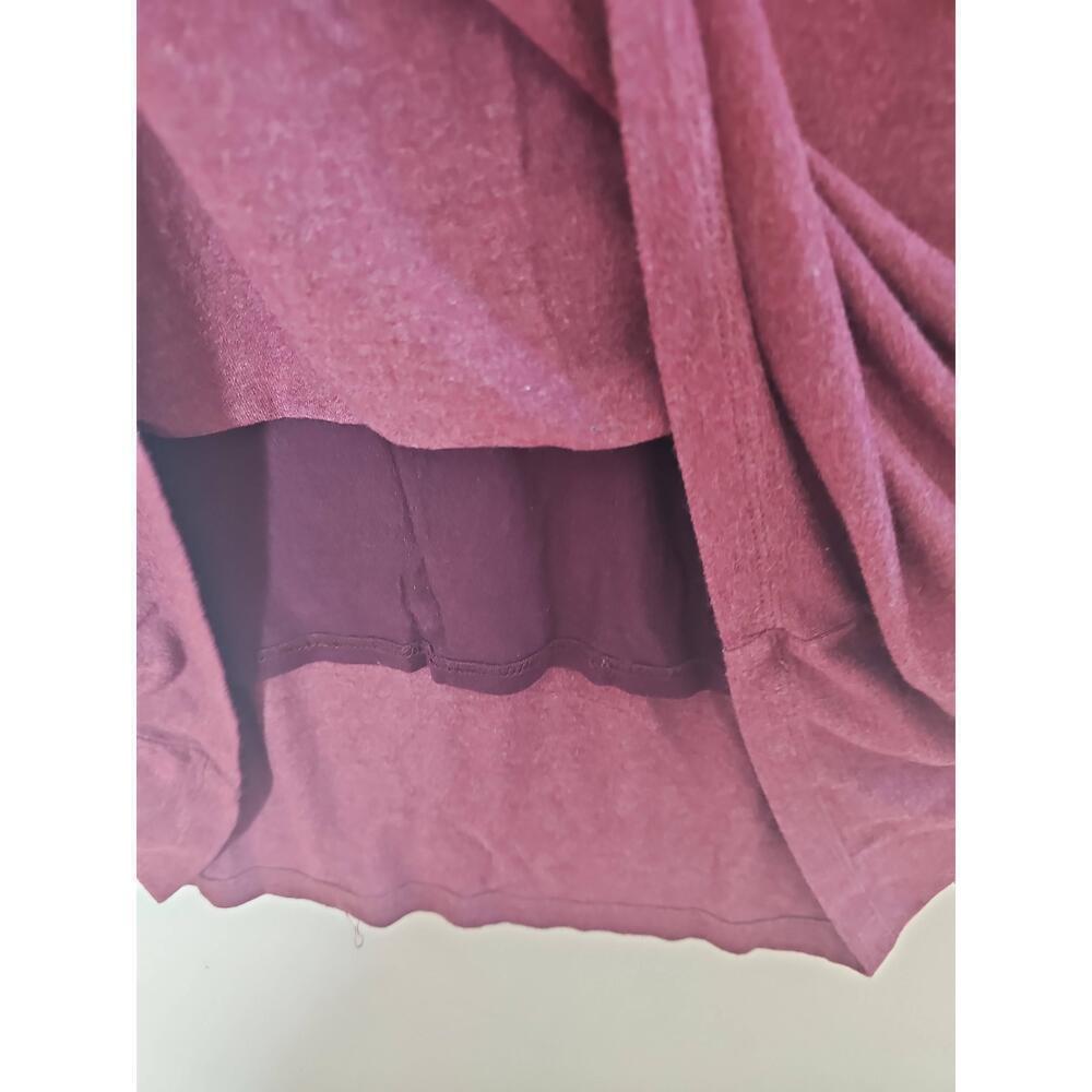 Anthropologie Maeve  Galena Burgundy Midi VNeck Jersey Wrap Dress L - Picture 6 of 11